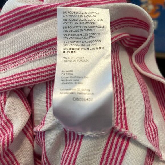 Maeve by ANTHROPOLOGIE pink white striped shirt tee top women’s small - Picture 4 of 7